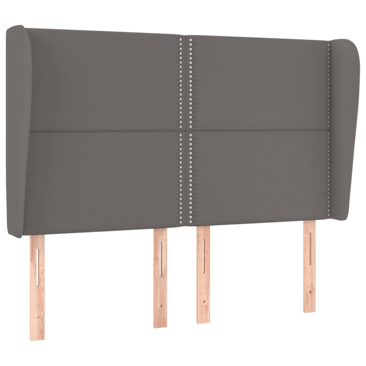 vidaXL Κεφαλάρι με Πτερύγια Γκρι 147x23x118/128 εκ. Συνθετικό Δέρμα