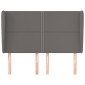 vidaXL Κεφαλάρι με Πτερύγια Γκρι 147x23x118/128 εκ. Συνθετικό Δέρμα