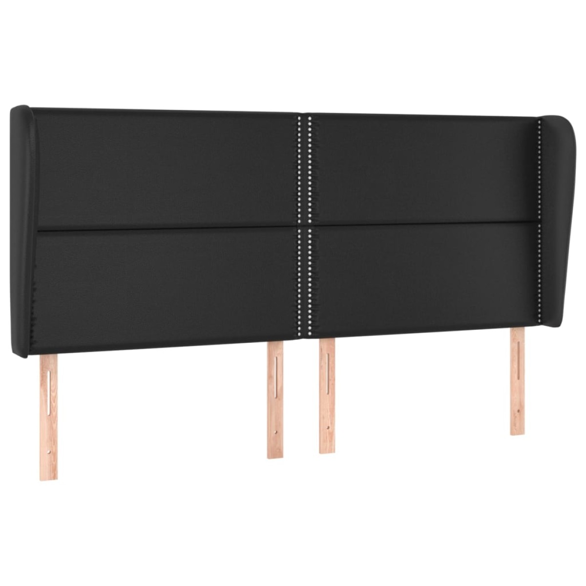 vidaXL Κεφαλάρι με Πτερύγια Μαύρο 203x23x118/128 εκ. Συνθ. Δέρμα