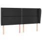 vidaXL Κεφαλάρι με Πτερύγια Μαύρο 203x23x118/128 εκ. Συνθ. Δέρμα