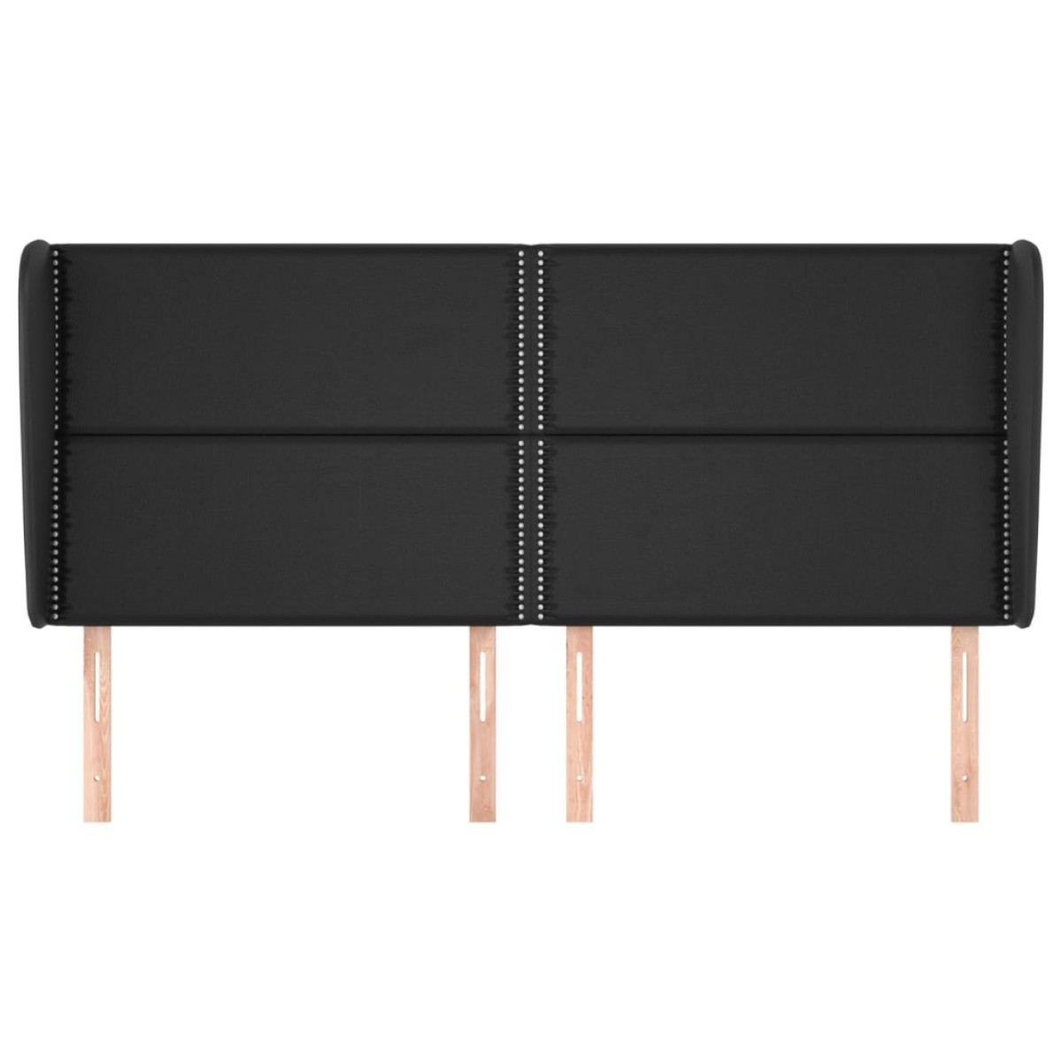 vidaXL Κεφαλάρι με Πτερύγια Μαύρο 203x23x118/128 εκ. Συνθ. Δέρμα