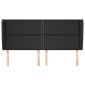 vidaXL Κεφαλάρι με Πτερύγια Μαύρο 203x23x118/128 εκ. Συνθ. Δέρμα