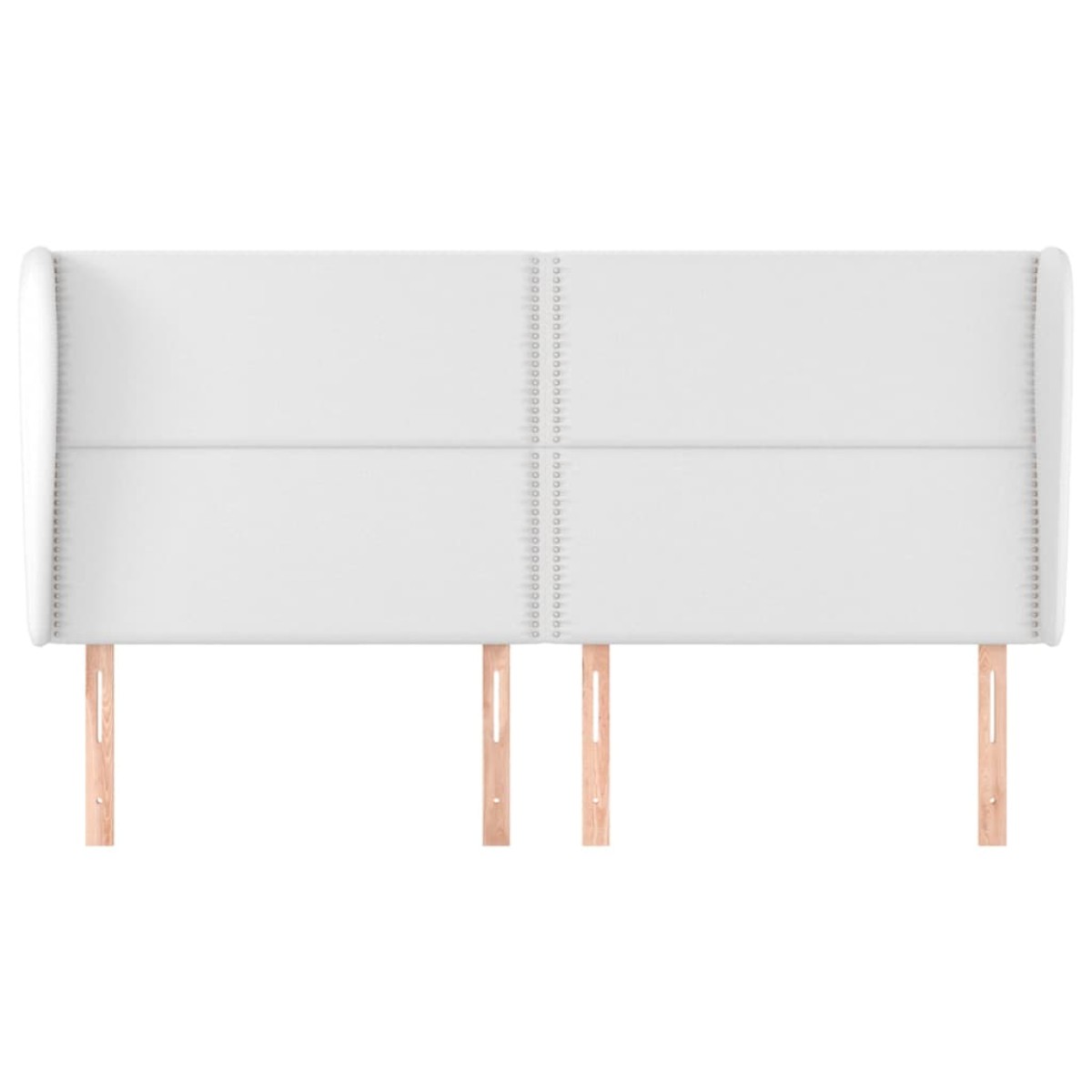 vidaXL Κεφαλάρι με Πτερύγια Λευκό 203x23x118/128 εκ. Συνθ. Δέρμα