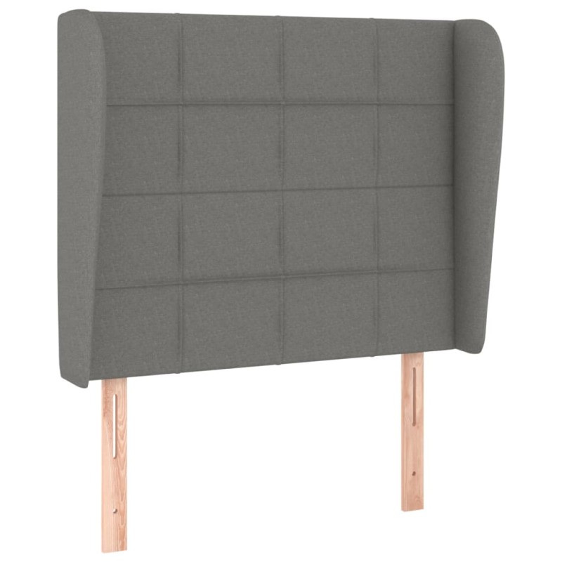 vidaXL Κεφαλάρι με Πτερύγια Σκούρο Γκρι 93 x 23 x 118/128εκ.Υφασμάτινο