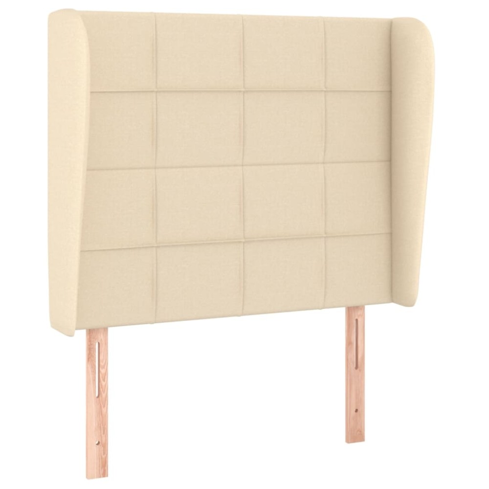 vidaXL Κεφαλάρι με Πτερύγια Κρεμ 93 x 23 x 118/128 εκ. Υφασμάτινο