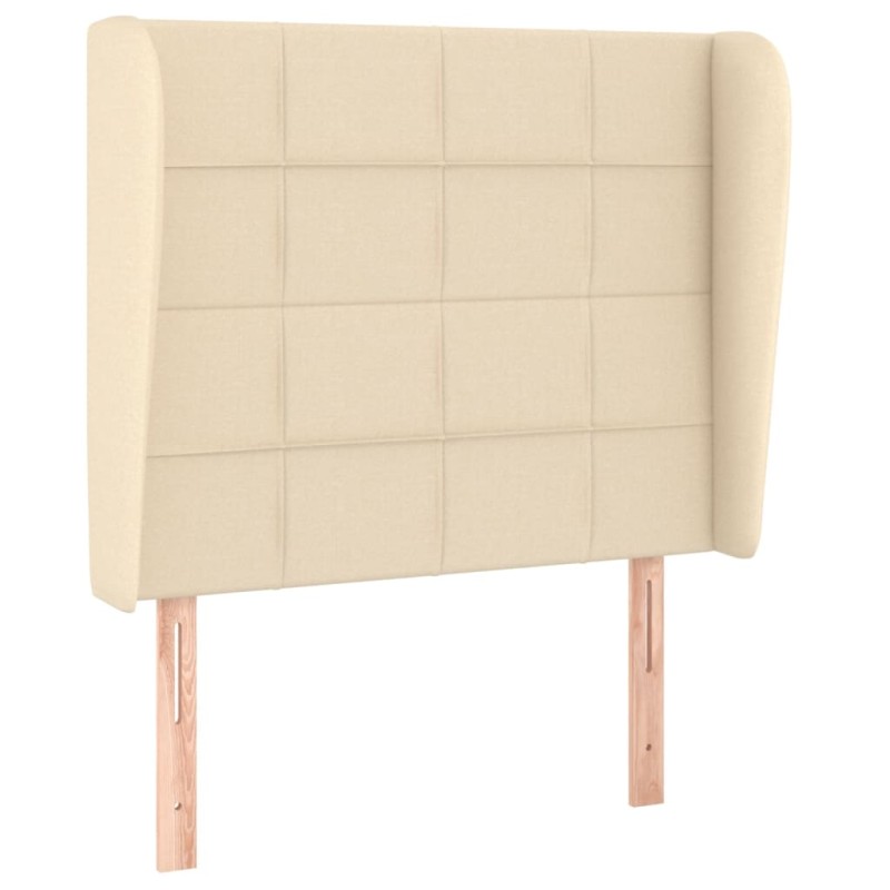 vidaXL Κεφαλάρι με Πτερύγια Κρεμ 93 x 23 x 118/128 εκ. Υφασμάτινο