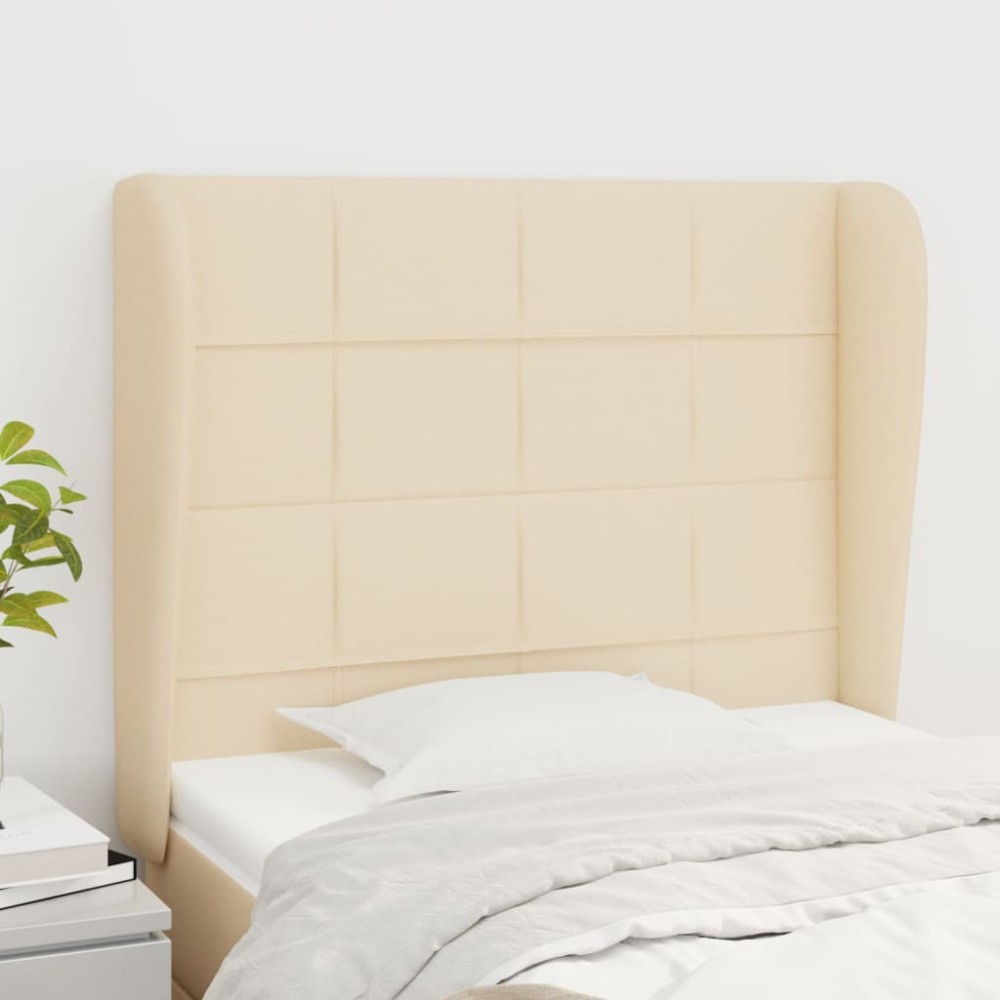 vidaXL Κεφαλάρι με Πτερύγια Κρεμ 103x23x118/128 εκ. Υφασμάτινο