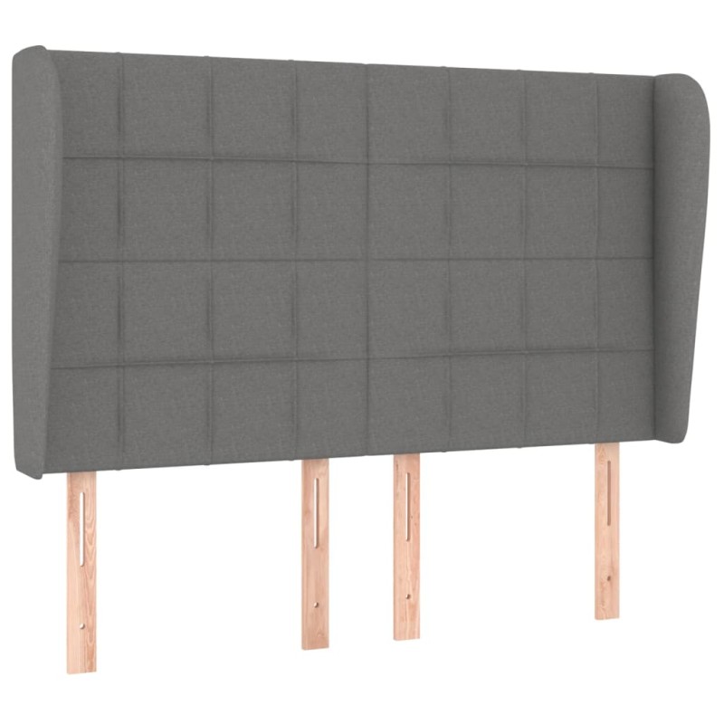 vidaXL Κεφαλάρι με Πτερύγια Σκούρο Γκρι 147x23x118/128 εκ. Υφασμάτινο