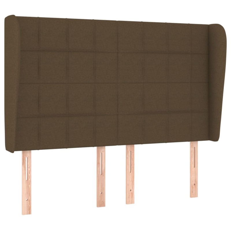 vidaXL Κεφαλάρι με Πτερύγια Σκούρο Καφέ 147x23x118/128 εκ.Υφασμάτινο