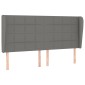 vidaXL Κεφαλάρι με Πτερύγια Σκούρο Γκρι 163x23x118/128 εκ. Υφασμάτινο
