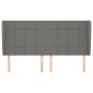 vidaXL Κεφαλάρι με Πτερύγια Σκούρο Γκρι 163x23x118/128 εκ. Υφασμάτινο
