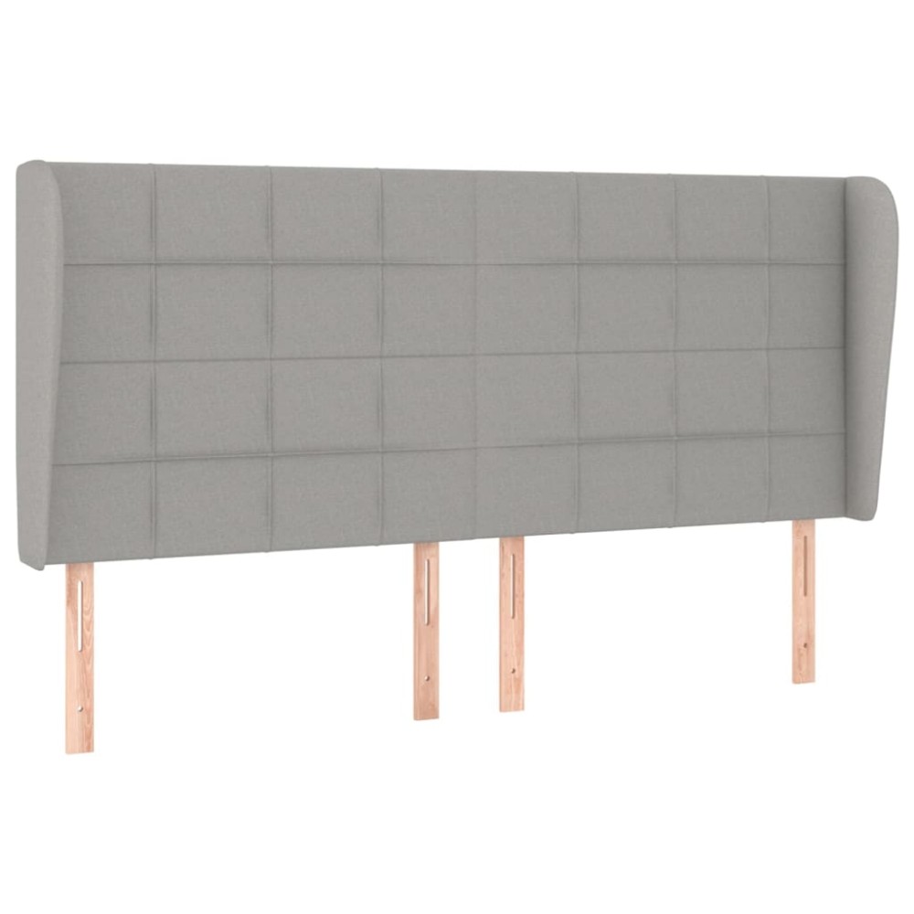vidaXL Κεφαλάρι με Πτερύγια Ανοιχτό Γκρι 183x23x118/128 εκ. Υφασμάτινο