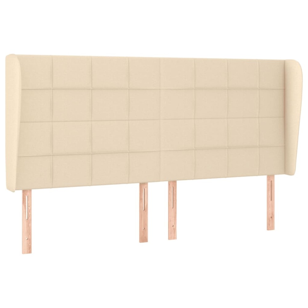 vidaXL Κεφαλάρι με Πτερύγια Κρεμ 183x23x118/128 εκ. Υφασμάτινο