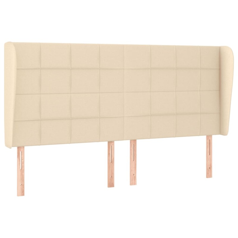 vidaXL Κεφαλάρι με Πτερύγια Κρεμ 183x23x118/128 εκ. Υφασμάτινο