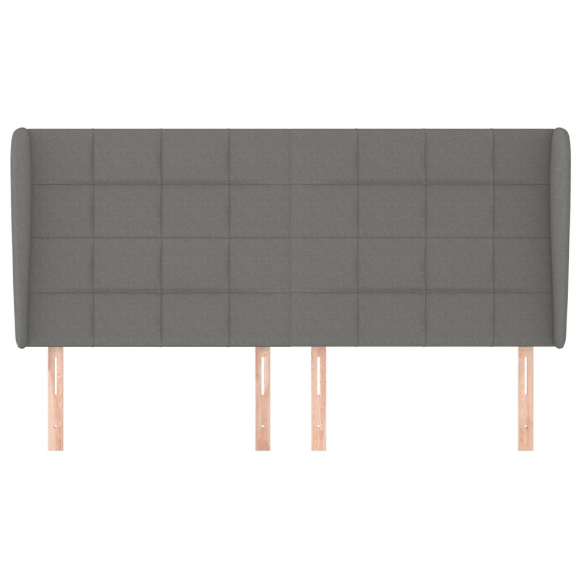 vidaXL Κεφαλάρι με Πτερύγια Σκούρο Γκρι 203x23x118/128 εκ. Υφασμάτινο
