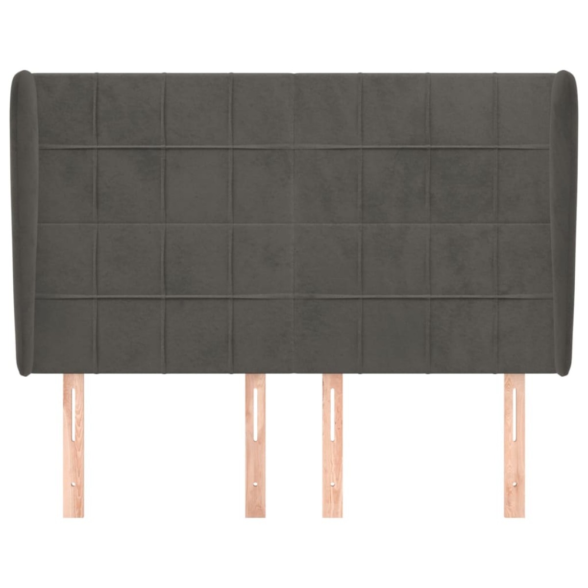 vidaXL Κεφαλάρι με Πτερύγια Σκούρο Γκρι 147x23x118/128 εκ. Βελούδινο