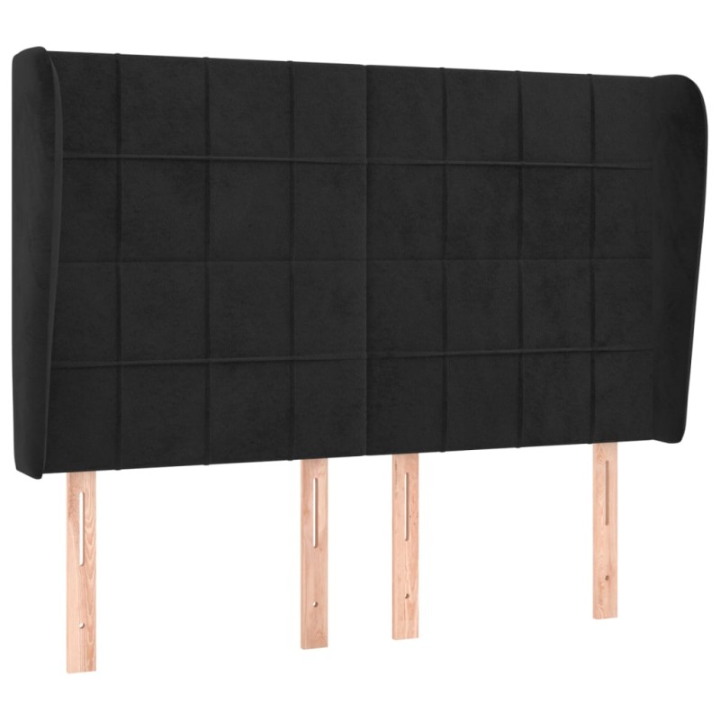 vidaXL Κεφαλάρι με Πτερύγια Μαύρο 147x23x118/128 εκ. Βελούδινο