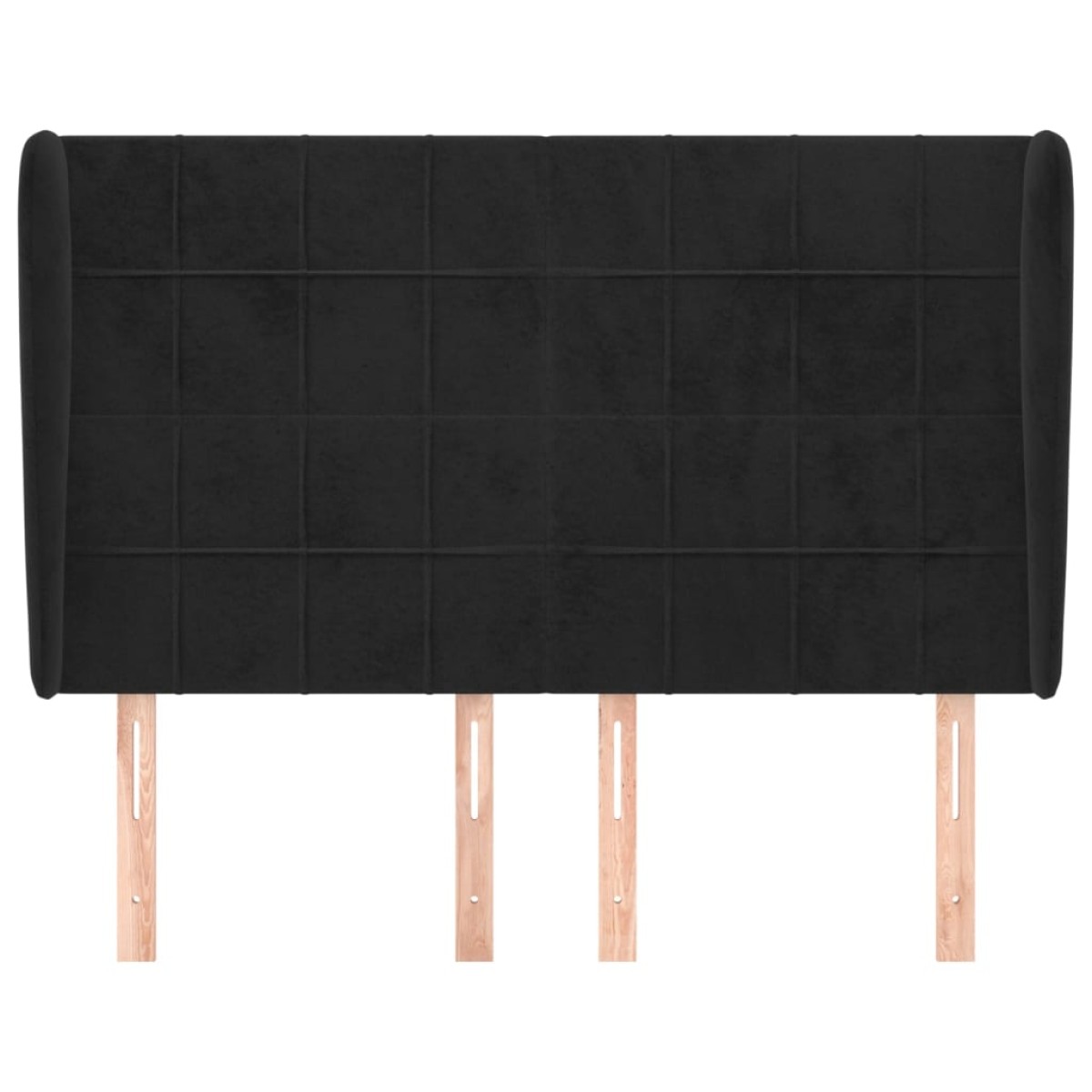 vidaXL Κεφαλάρι με Πτερύγια Μαύρο 147x23x118/128 εκ. Βελούδινο