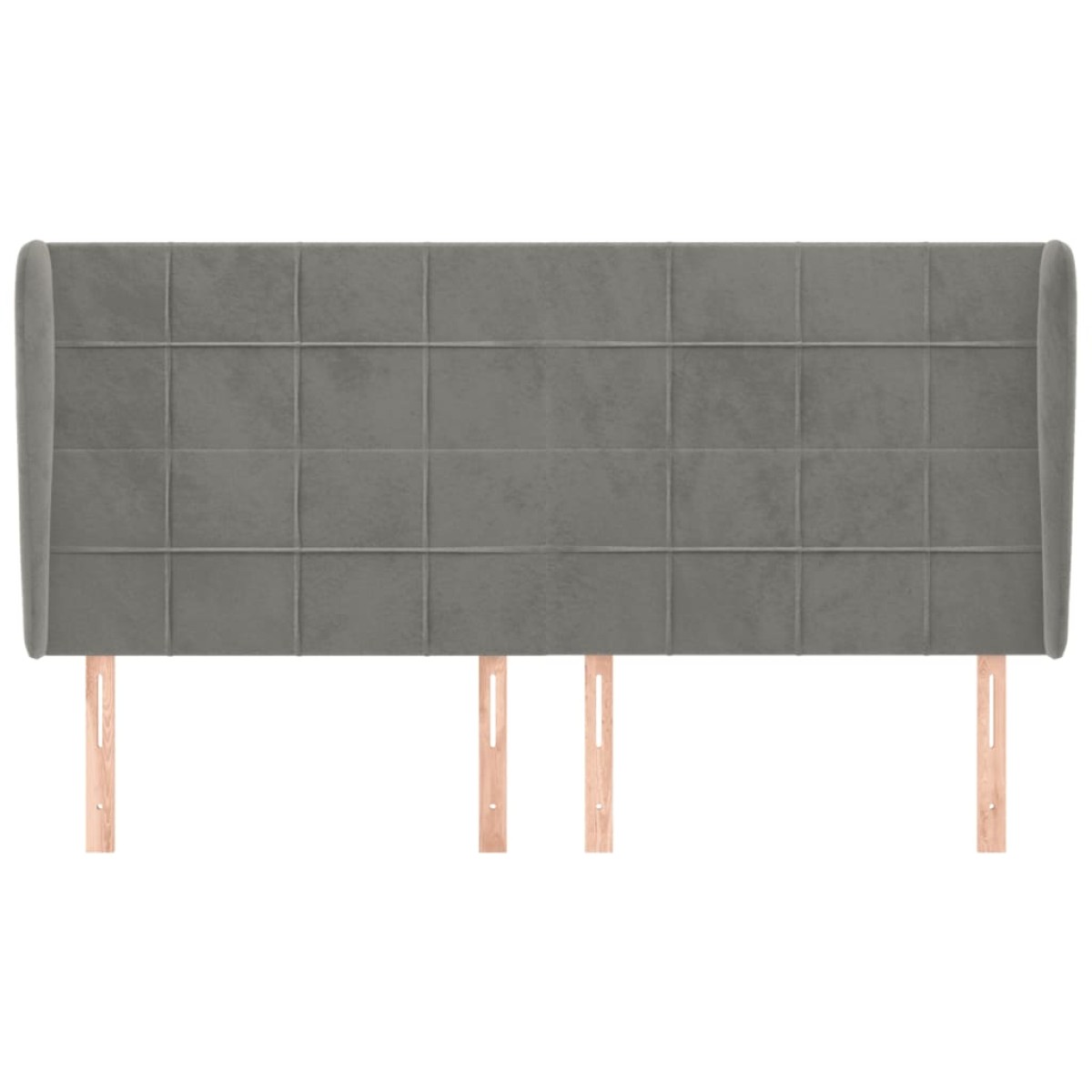 vidaXL Κεφαλάρι με Πτερύγια Ανοιχτό Γκρι 183x23x118/128 εκ. Βελούδινο