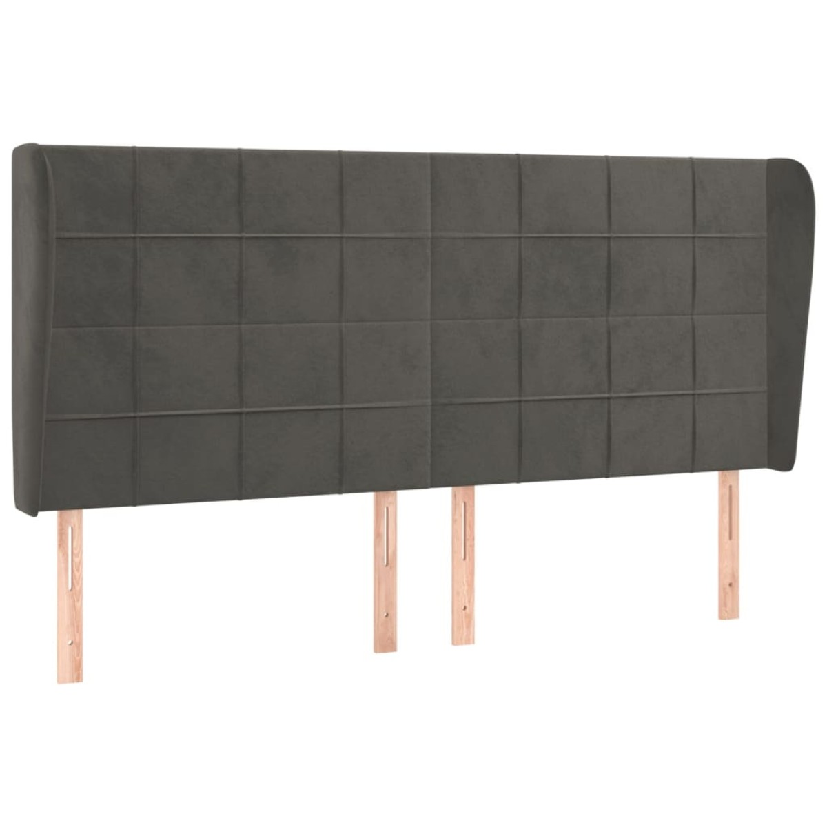 vidaXL Κεφαλάρι με Πτερύγια Σκούρο Γκρι 183x23x118/128 εκ. Βελούδινο