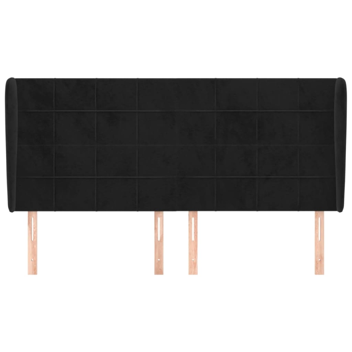 vidaXL Κεφαλάρι με Πτερύγια Μαύρο 183x23x118/128 εκ. Βελούδινο