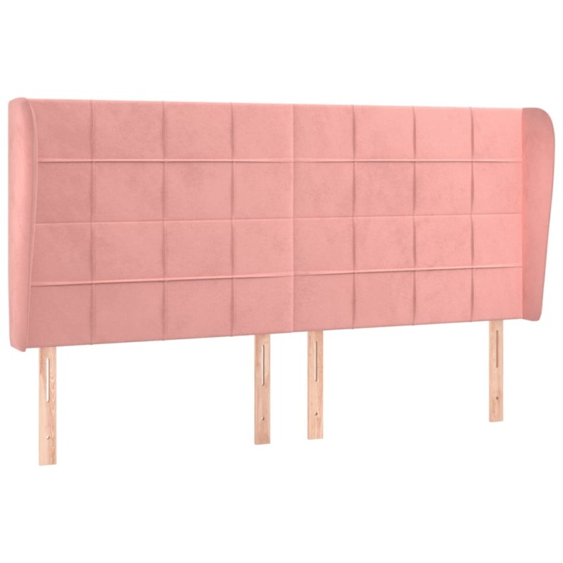 vidaXL Κεφαλάρι με Πτερύγια Ροζ 183x23x118/128 εκ. Βελούδινο