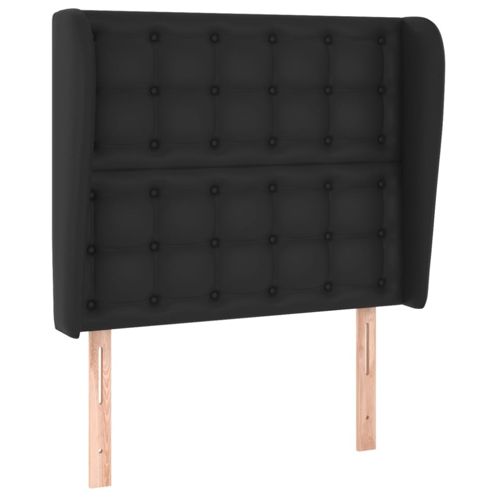 vidaXL Κεφαλάρι με Πτερύγια Μαύρο 83x23x118/128 εκ. Συνθετικό Δέρμα