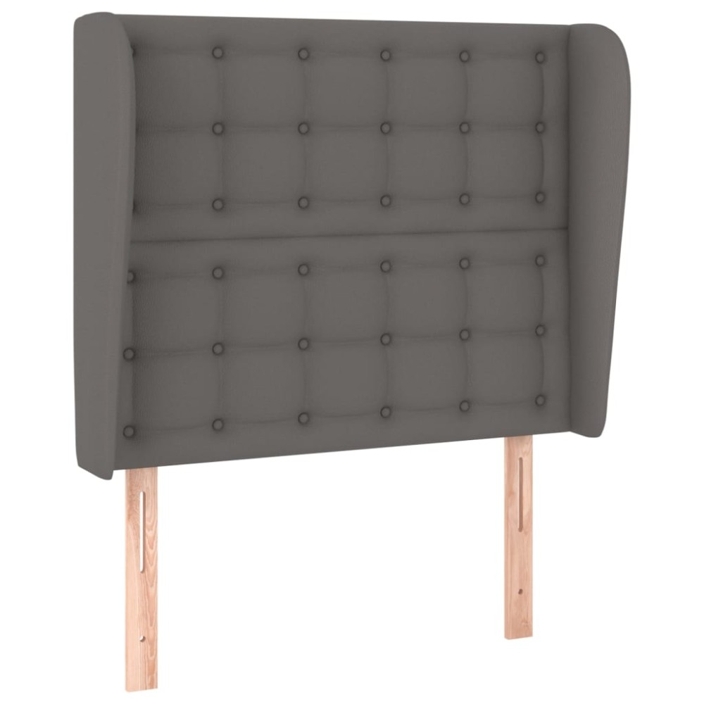 vidaXL Κεφαλάρι με Πτερύγια Γκρι 93x23x118/128 εκ. Συνθετικό Δέρμα