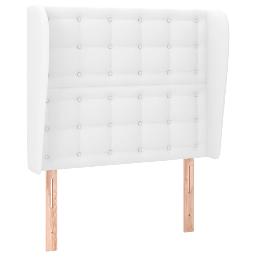 vidaXL Κεφαλάρι με Πτερύγια Λευκό 103x23x118/128 εκ. Συνθετικό Δέρμα