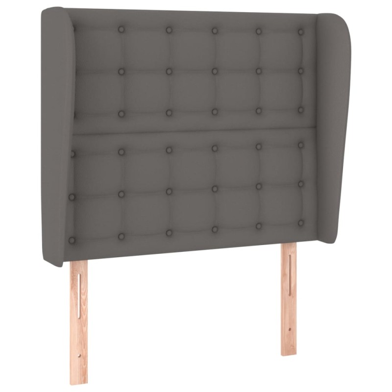 vidaXL Κεφαλάρι με Πτερύγια Γκρι 103x23x118/128 εκ. Συνθετικό Δέρμα