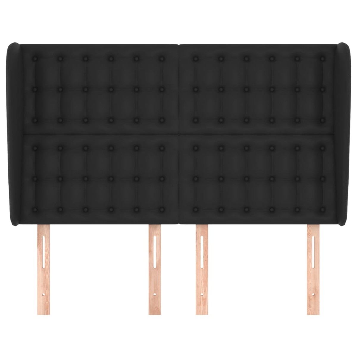 vidaXL Κεφαλάρι με Πτερύγια Μαύρο 147x23x118/128 εκ. Συνθ. Δέρμα