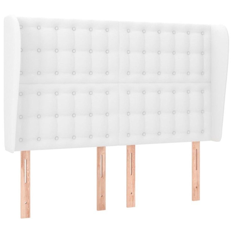 vidaXL Κεφαλάρι με Πτερύγια Λευκό 147x23x118/128 εκ. Συνθετικό Δέρμα