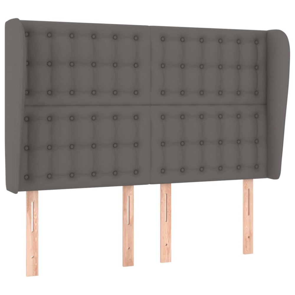 vidaXL Κεφαλάρι με Πτερύγια Γκρι 147x23x118/128 εκ. Συνθετικό Δέρμα