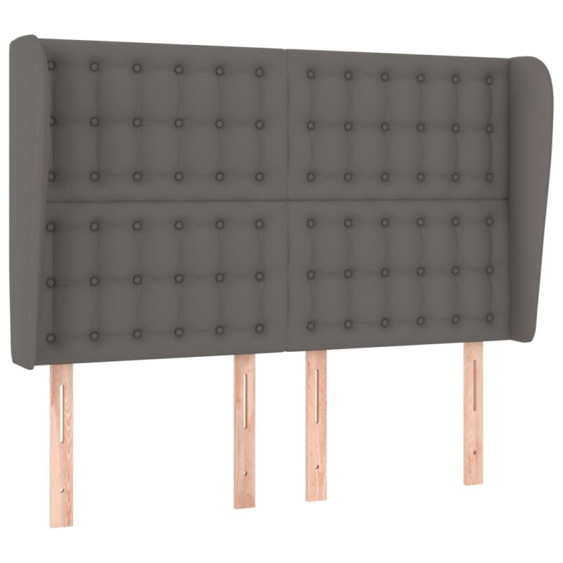vidaXL Κεφαλάρι με Πτερύγια Γκρι 147x23x118/128 εκ. Συνθετικό Δέρμα