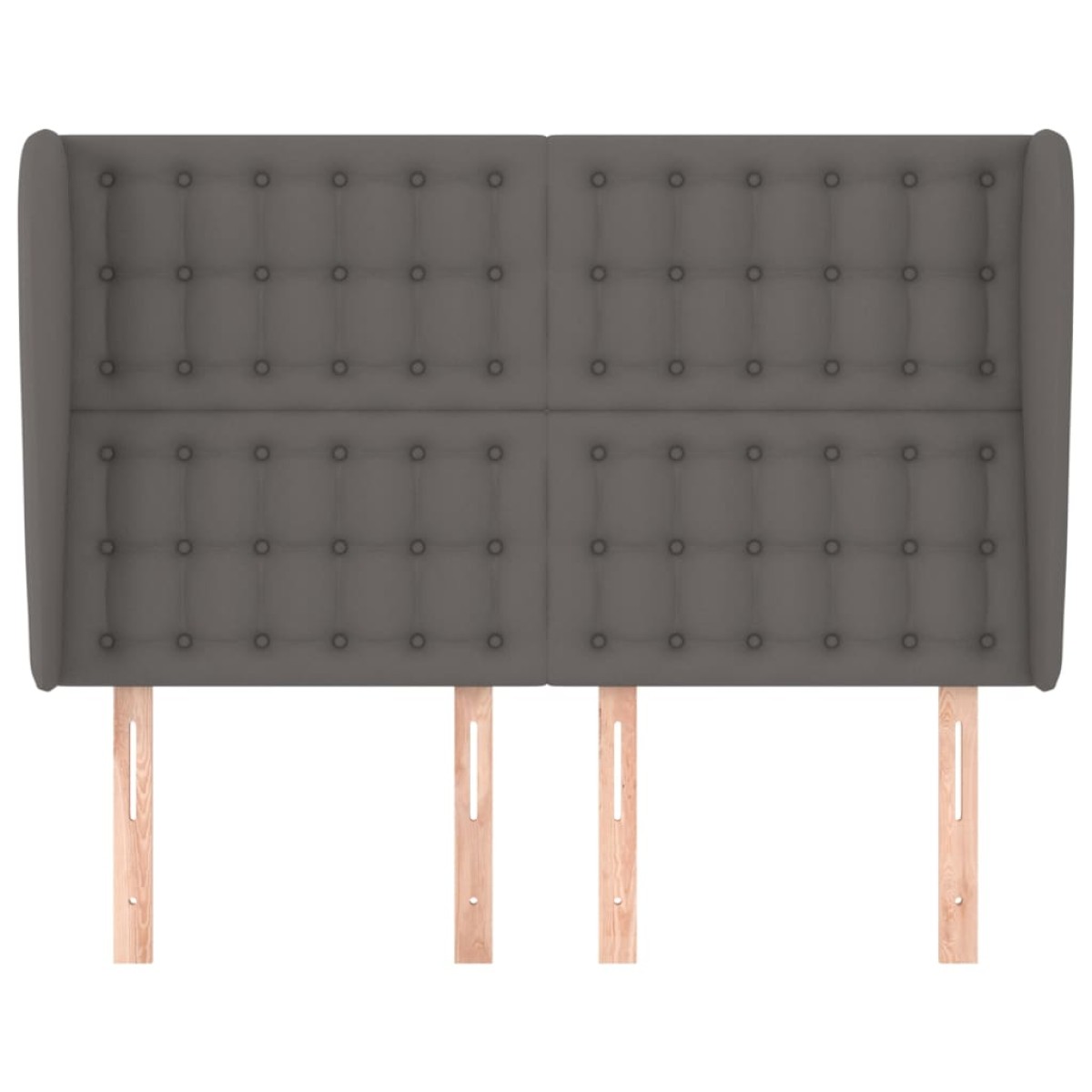 vidaXL Κεφαλάρι με Πτερύγια Γκρι 147x23x118/128 εκ. Συνθετικό Δέρμα