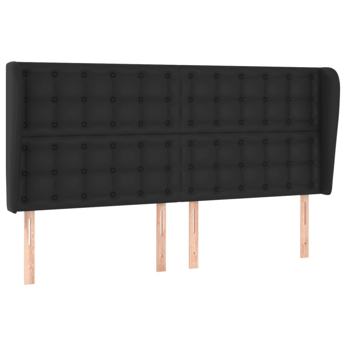 vidaXL Κεφαλάρι με Πτερύγια Μαύρο 163x23x118/128 εκ. Συνθ. Δέρμα