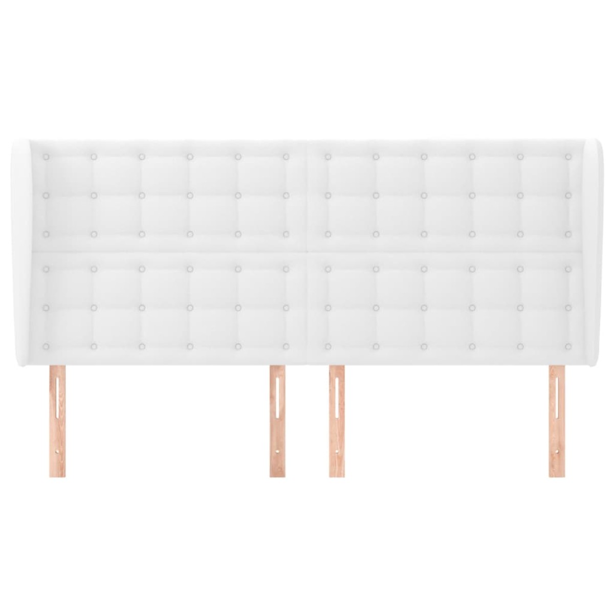 vidaXL Κεφαλάρι με Πτερύγια Λευκό 163x23x118/128 εκ. Συνθετικό Δέρμα