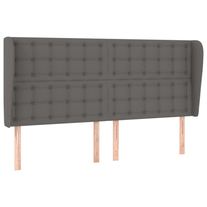 vidaXL Κεφαλάρι με Πτερύγια Γκρι 163x23x118/128 εκ.Συνθετικό Δέρμα