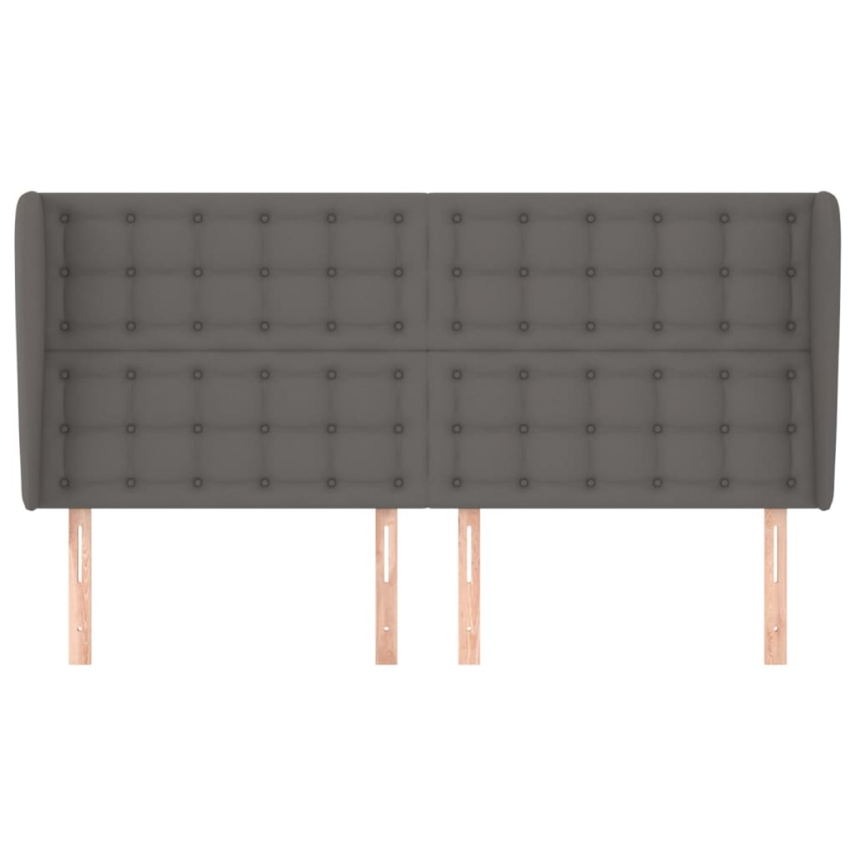 vidaXL Κεφαλάρι με Πτερύγια Γκρι 163x23x118/128 εκ.Συνθετικό Δέρμα