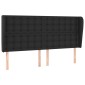 vidaXL Κεφαλάρι με Πτερύγια Μαύρο 183x23x118/128 εκ.Συνθ. Δέρμα