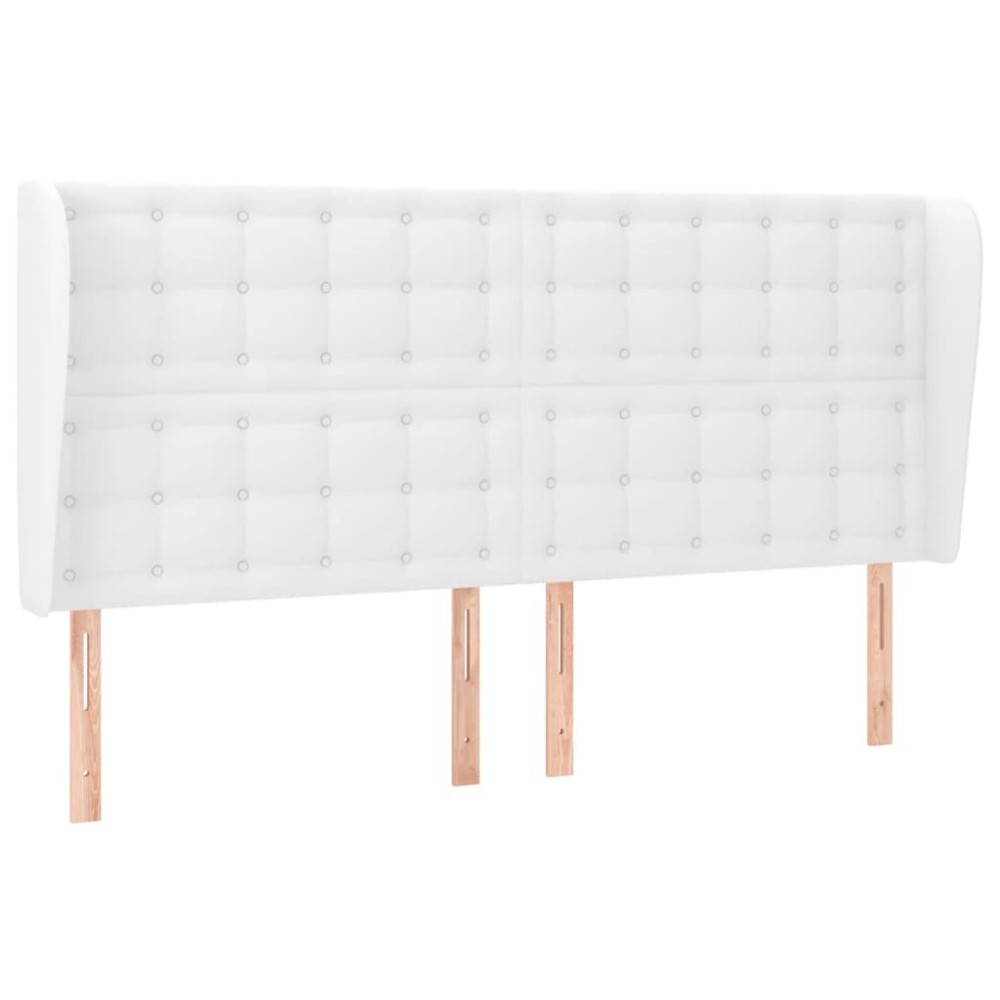 vidaXL Κεφαλάρι με Πτερύγια Λευκό 183x23x118/128 εκ. Συνθετικό Δέρμα