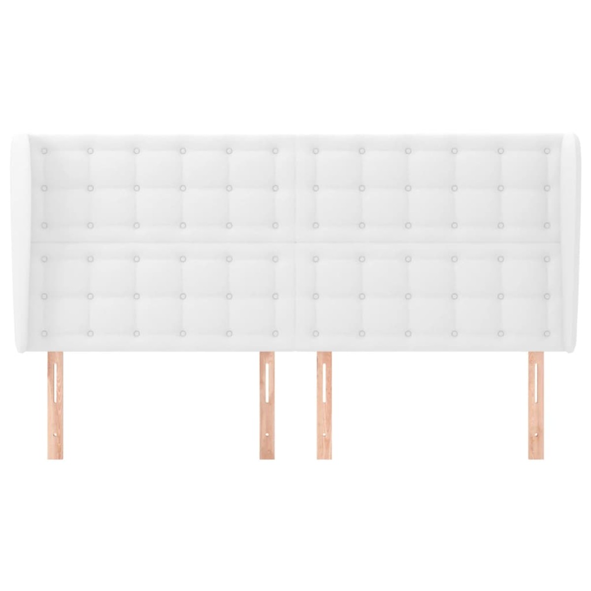 vidaXL Κεφαλάρι με Πτερύγια Λευκό 183x23x118/128 εκ. Συνθετικό Δέρμα