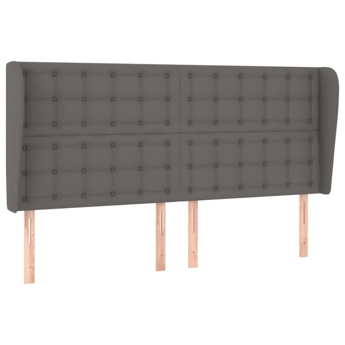 vidaXL Κεφαλάρι με Πτερύγια Γκρι 183x23x118/128 εκ.Συνθετικό Δέρμα