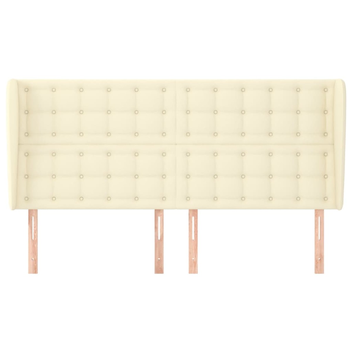 vidaXL Κεφαλάρι με Πτερύγια Κρεμ 203x23x118/128 εκ. Συνθετικό Δέρμα