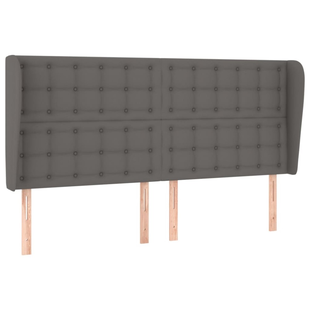 vidaXL Κεφαλάρι με Πτερύγια Γκρι 203x23x118/128 εκ. Συνθετικό Δέρμα