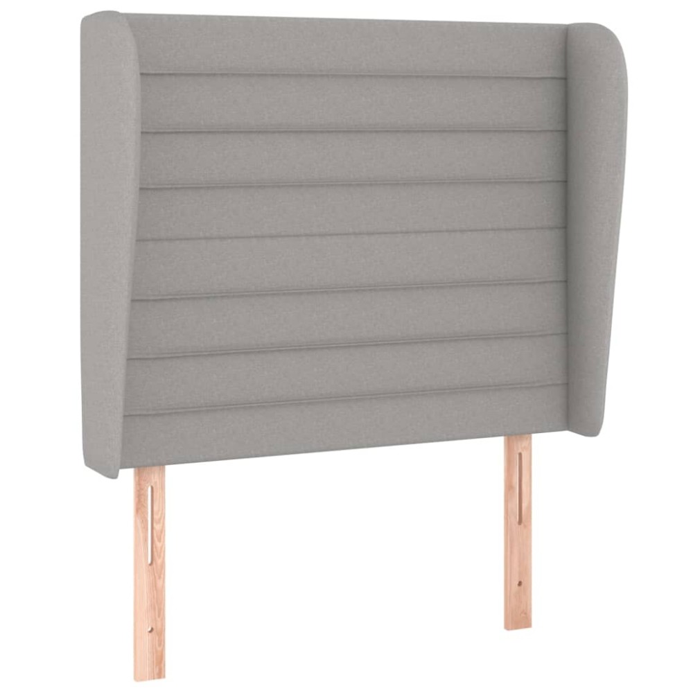 vidaXL Κεφαλάρι με Πτερύγια Ανοιχτό Γκρι 83x23x118/128 εκ. Υφασμάτινο