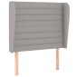 vidaXL Κεφαλάρι με Πτερύγια Ανοιχτό Γκρι 83x23x118/128 εκ. Υφασμάτινο