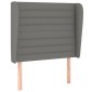 vidaXL Κεφαλάρι με Πτερύγια Σκούρο Γκρι 83x23x118/128 εκ. Υφασμάτινο