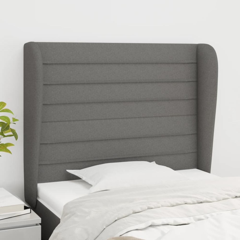 vidaXL Κεφαλάρι με Πτερύγια Σκούρο Γκρι 83x23x118/128 εκ. Υφασμάτινο