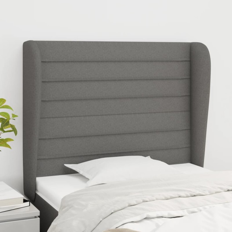 vidaXL Κεφαλάρι με Πτερύγια Σκούρο Γκρι 83x23x118/128 εκ. Υφασμάτινο